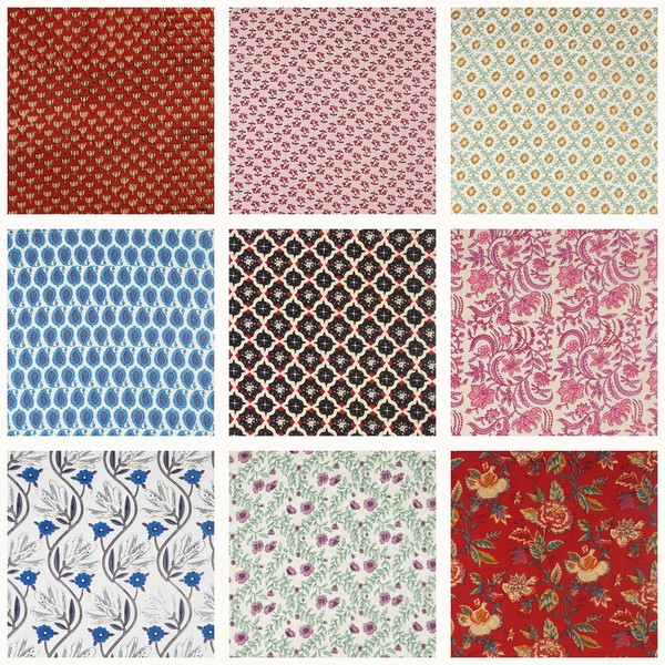 Marubhumi Set of 10 Multicolored Reusable Cloth Napkins - Soft,