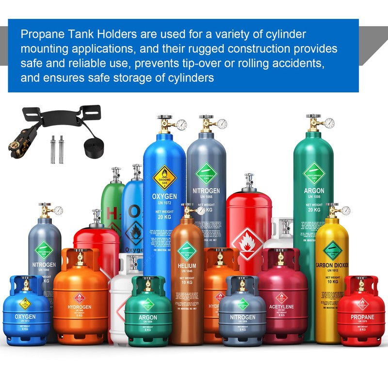 Zhichen star 2PCS Propane Tank Holder & Mount， Secure Ratchet