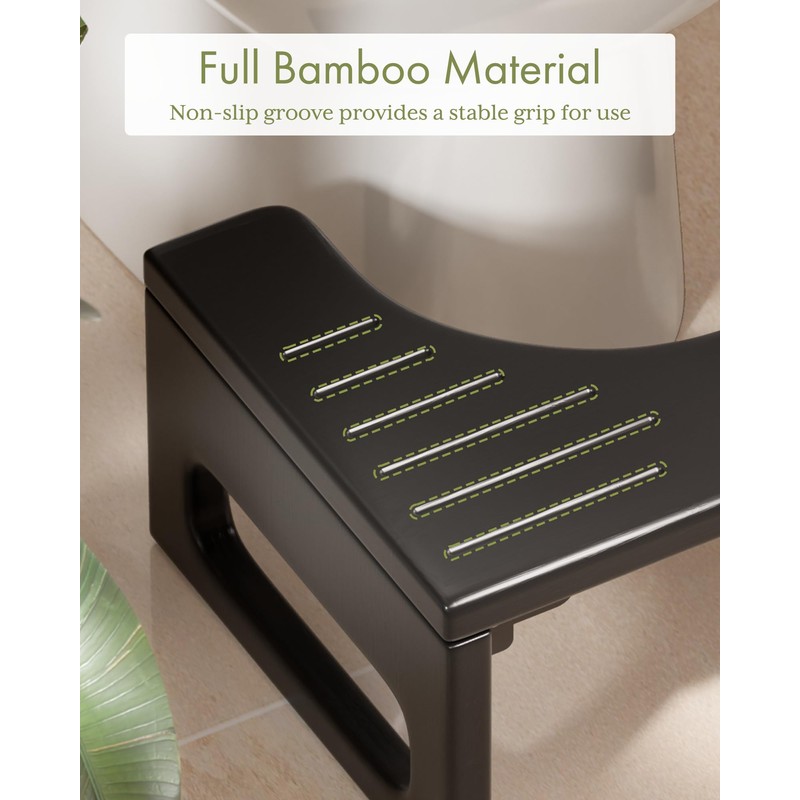 AmazerBath 7 Inches Bamboo Toilet Stool Squat for Adult, Foldable