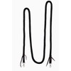 Zoltaire Braided Nylon Horse Split Reins, Black, 8ft with Leather