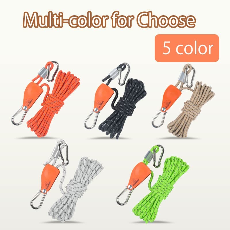 Hikeman Camping Rope with Ratchet Pulley,Quick Setup Outdoor Guy Lines