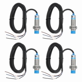 MECCANIXITY 4Pcs Inductive Proximity Sensor,NPN NC M18 DC 6-36V 300mA Proximity Switch Detector Approach Sensor 8mm 3 Wire for Industrial Automation LJ18A3-8-Z/AX