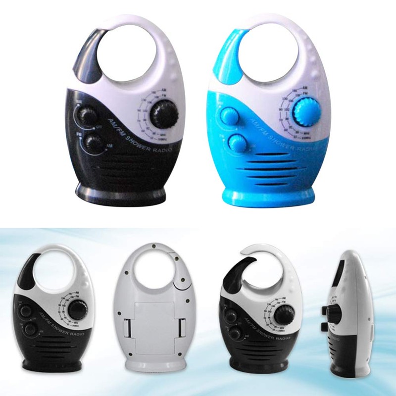Shower Radios, AM/FM Mini Shower Radio with Top Handle, Waterproof
