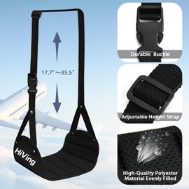 HiVing 2pcs Airplane Foot Rest,Portable Travel Footrest Flight Carry-On Foot Adjustable Height Foot Rest Travel Accessories Footrests Hammock