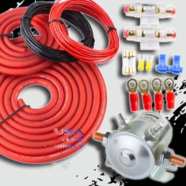 200 AMP Heavy Duty Dual Auxiliary Battery Isolator Copper Cables Complete Kit