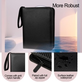 Collectible Trading Card Albums,4 Pocket Card Binder, 400 Double Sided Pocket PU Premium Zip Trading Collection Binder, Card Folder forTCG, Sports Cards (Yellow)