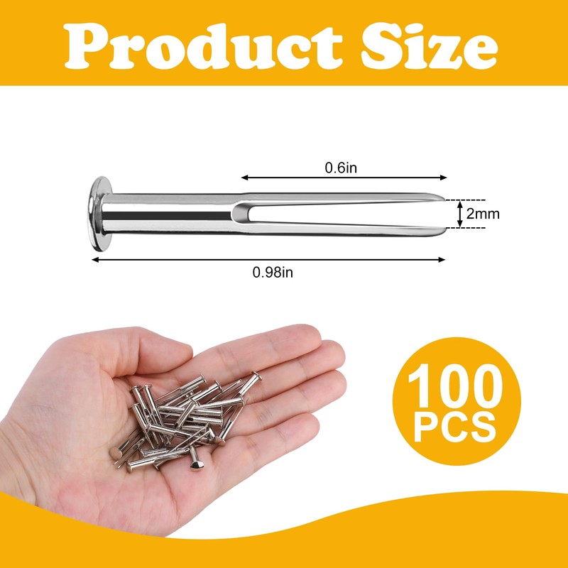 DECOHS 100 Pcs Metal Beeswax Foundation Support Pins with Box,