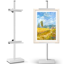 Rofio Adjustable Tabletop Easel Stand, Picture Easels for Display up to 28.5 Inches, Heavy Duty Metal Picture Frame Holder for Artwork, Signs & Certificates Display Stand(White)