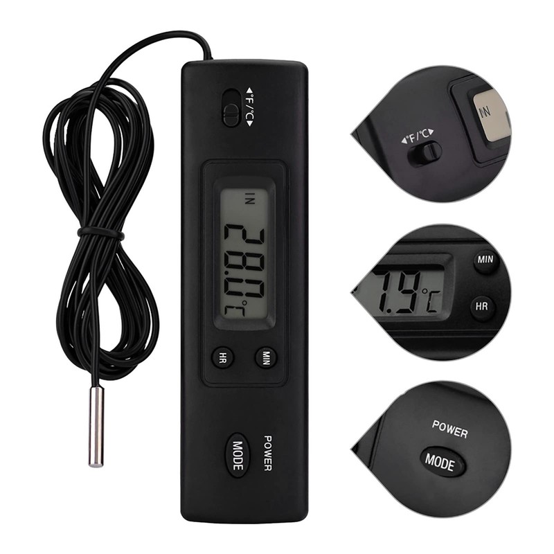 Wired Digital Indoor Thermometer for Outdoor Use, Electronic LCD Display