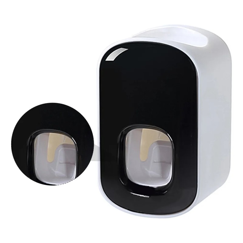Exprimidor Automático Doble Pasta Dientes Práctico Mon Negro