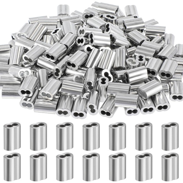Yaocom 200 Pcs 1/8" Aluminum Crimping Loop Sleeve Cable Crimp
