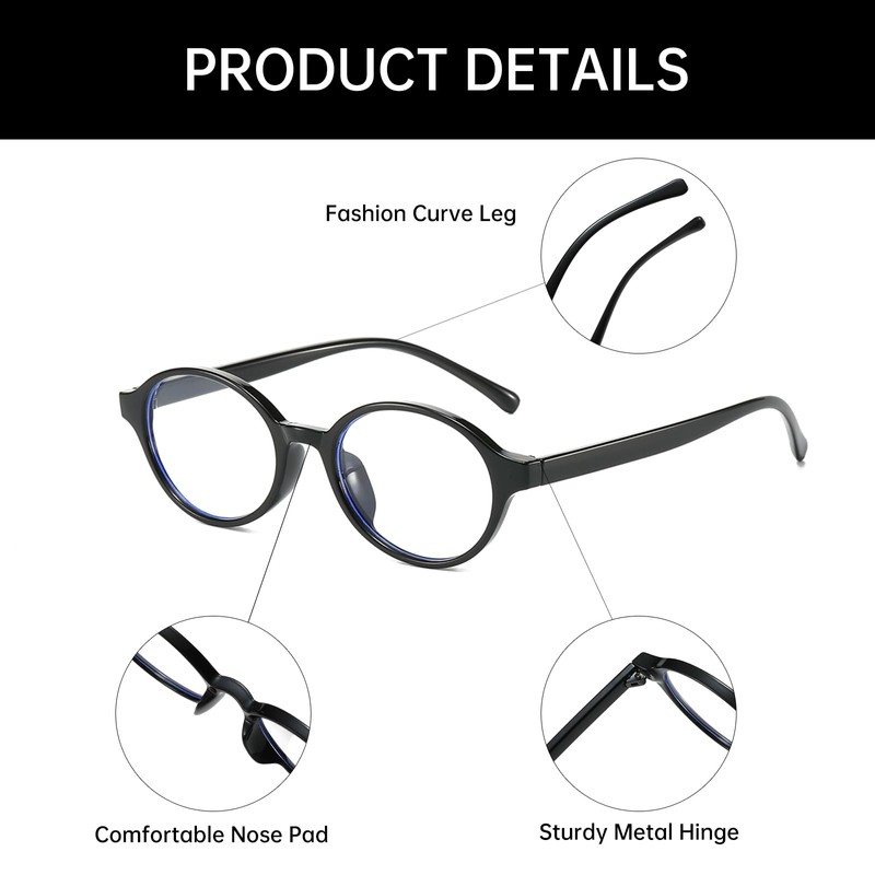 YAMEIZE Ovale Blaulichtfilter Brille für Damen Kleine Ovale Blaulichtfilter Brille