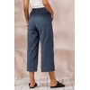 ECUPPER Womens Casual Loose Elastic Waist Cotton Trouser Cropped Wide
