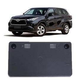 Front Bumper License Plate Frame Bracket ABS Tag Holder Compatible with Toyota Highlander 2020 2021 2022 2023 2024 Replacement for TO1068162 | 521140E160