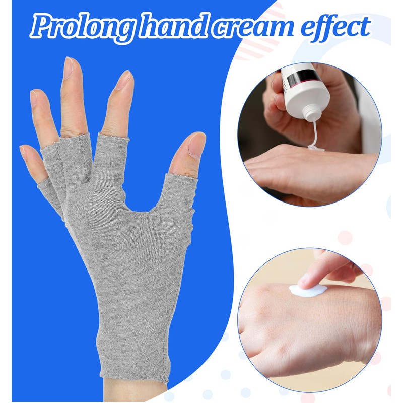 1 Pair Cotton Fingerless Gloves, Fingerless Moisturising Eczema Gloves