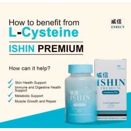 Suplemento alimenticio ISHIN Glutatión Premium Glutatión Plus, 60 cápsulas