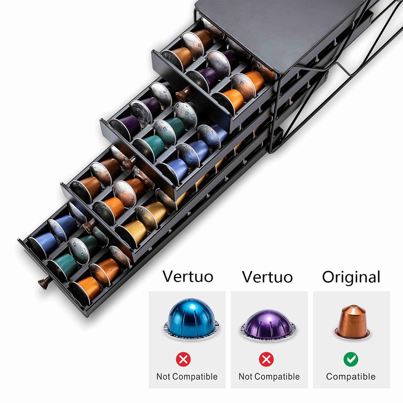 ZCDCP Coffee Pod Holder Drawer Storage, Compatible with Nespresso Originaline