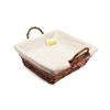 WoodLuv Sqaure Wicker Hamper Basket with White Lining 30X31CM