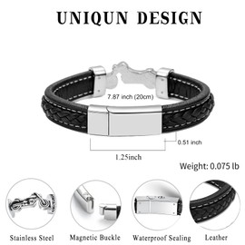 zeqingjw Motorcycle Cremation Jewelry Leather Urn Bracelet for Human Ashes for Men Stainless Steel Keepsake Memorial Cuff Bangle Braided Ashes Bracelet