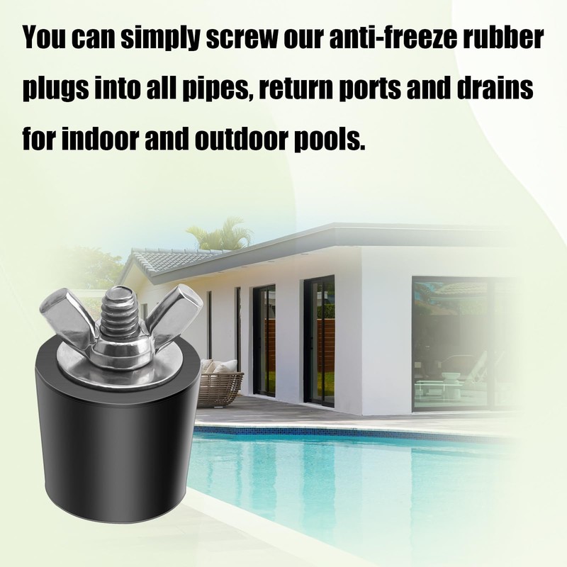 1 Inch Rubber Pool Plug with Stainless Steel Screws for