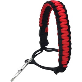 Water Bottle Handle Strap For Outdoor Camping Water Bottle Water Strap Paracord Handle With Safety Paracord Carabiner Holder Lanyard,Accessories (Black Red)