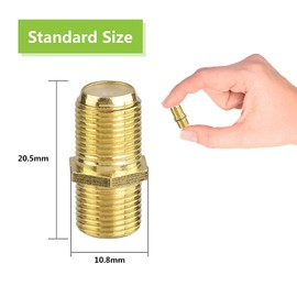 LEENUE Satellite Cable Connector, F Connector RG6 Coaxial Female to Female F Connector Sat Coupling for Coaxial Cable Antenna Cable Satellite Cable Pack of 10