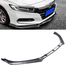 New Front Bumper Lip Compatible with Honda Accord 2018 2019 2020 2021 10th Gen 4 Door Sedan -Carbon Fiber Look Sport Front Spoiler