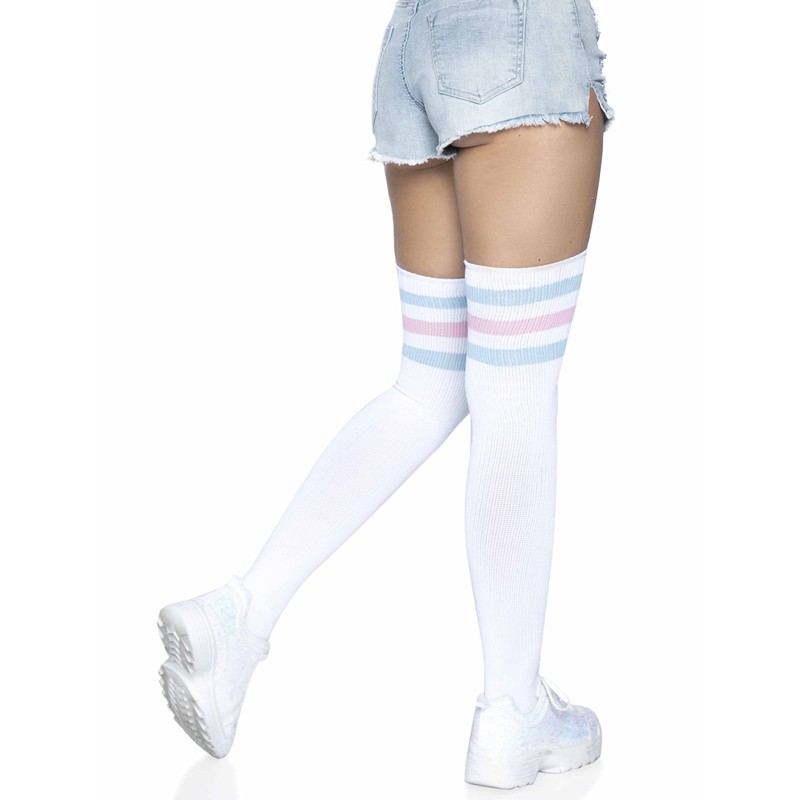 LEG AVENUE Damen Athlete Thigh Hi W / 3 Streifen