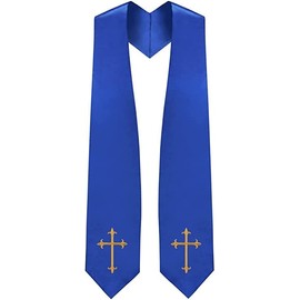 CLERKMANS Estola de coro con cruces, Azul Real, Small