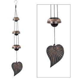 Three Cooper Leaf Temple Wind Chime,Wind Chimes with 3 Bells, Feng Shui Wind Chimes for Home Yard Outdoor Decoration, A Great Memorial Wind Chime for Someone Who Loves Peace