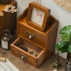 QoTang Floating Nightstand Shelf with Drawer Rustic Wood Floating Wall