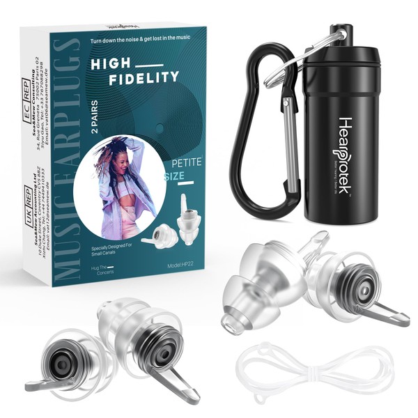 2 Pairs Concert Ear Plugs, Hearprotek Reusable High Fidelity Noise