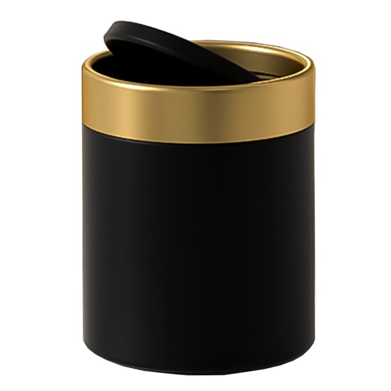 JILLICK Mini Trash Can with Lid, Metal Small Tiny Mini