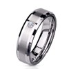 Paula & Fritz® Women's Tungsten Carbide Ring Brushed Centre Clear