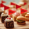 60 PCS Solid Red Toothpick Flags - Mini Plain Red