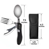 Orblue 4-in-1 Camping Utensils, 2-Pack, Portable Stainless Steel Spoon, Fork,