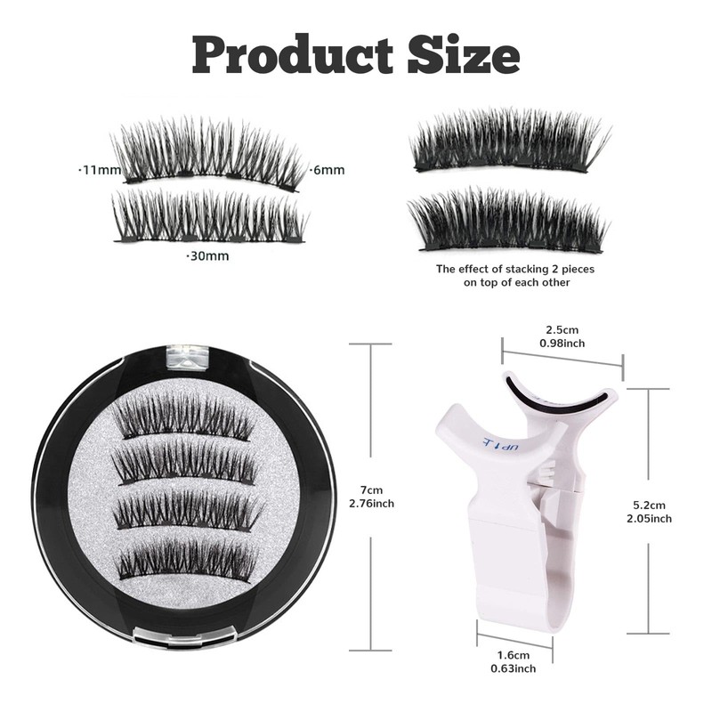 1 Pair Magnetic-Eyelashes Natural Look without Glue Needed Reusable Eye