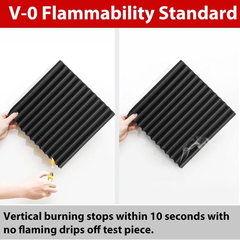 6/12/24/48PCS 12"X12"X1" Acoustic Foam Panel Wedge Studio Soundproofing Wall Tiles