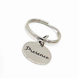JKCE Designs Presence Charm Keychain, Affirmation Gift, Gift For Her, Gift For Me, Friend
