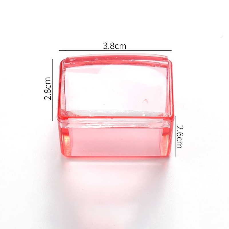 GSHLLO 2 Sets Rectangle Clear Silicone Nail Art Stamper with