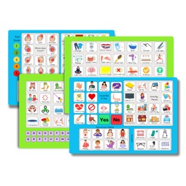 Communication Boards Set- Non Verbal Aid for Autism Kids and Adults Aphasia Stroke Patients, Versatile Home and Hospital Use