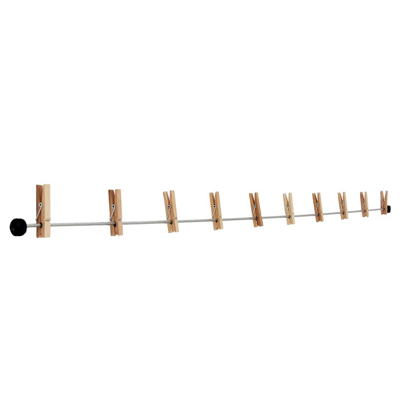 LeTOMA - High-quality steel photo rope with rustic wooden clips