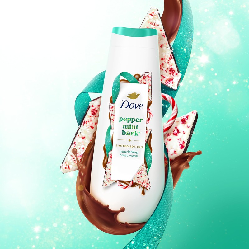 Dove Limited Edition Holiday Treats Body Wash Peppermint Bark for