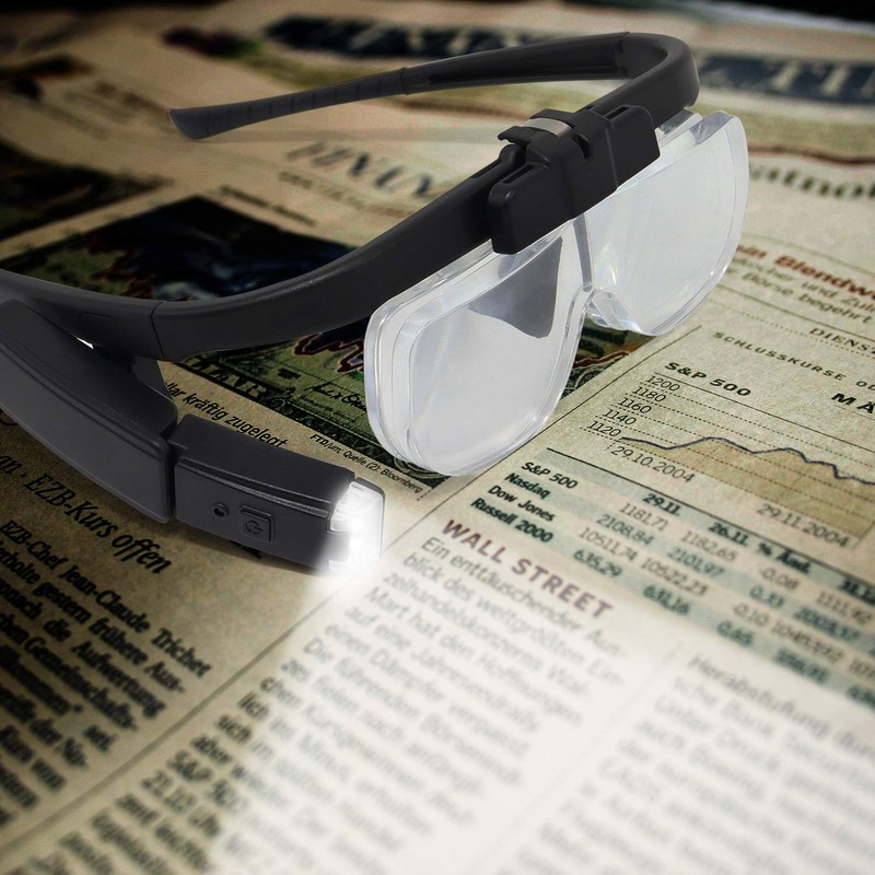 LED Head Mount Magnifier Glasses with 3 Detachable Lenses 2