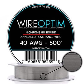 WIREOPTIM - 40 AWG - Nichrome 80 Resistance Wire - 500 Feet