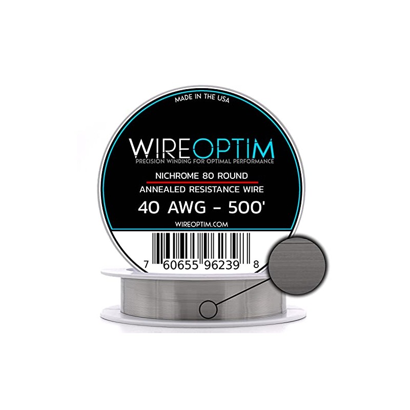 WIREOPTIM - 40 AWG - Nichrome 80 Resistance Wire -