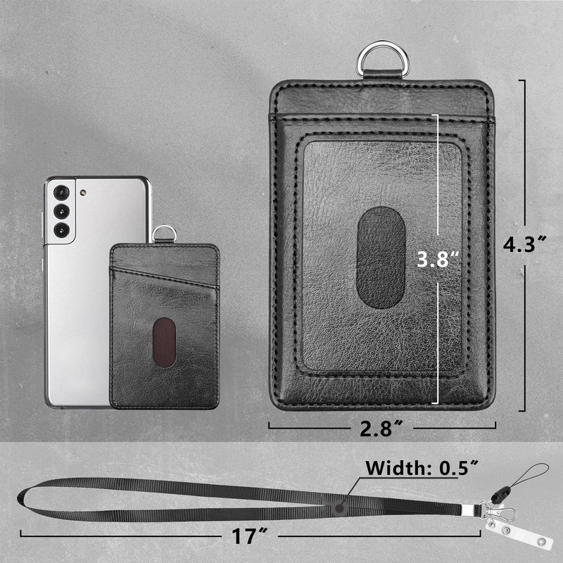 PU Leather ID Badge Holder, Life-Mate ID Badge Holder with