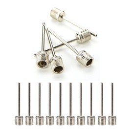 SZXMDKH 10 Pack Ball Needle with Side Holes, Stainless Steel Ball Pump Needles Football Pump Needles/Football Valve Needle/Ball Inflation Needle, Pump Needle for a Variety of Balls (Silver), L