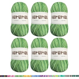 6 PCS Colorful Acrylic Yarn Set, 6 Balls of 270g / 780yds(720m) So-Soft Yarns, Multi-Color Yarn for DIY, Crochet sweaters, Knitting Blanket (Gradient Green)