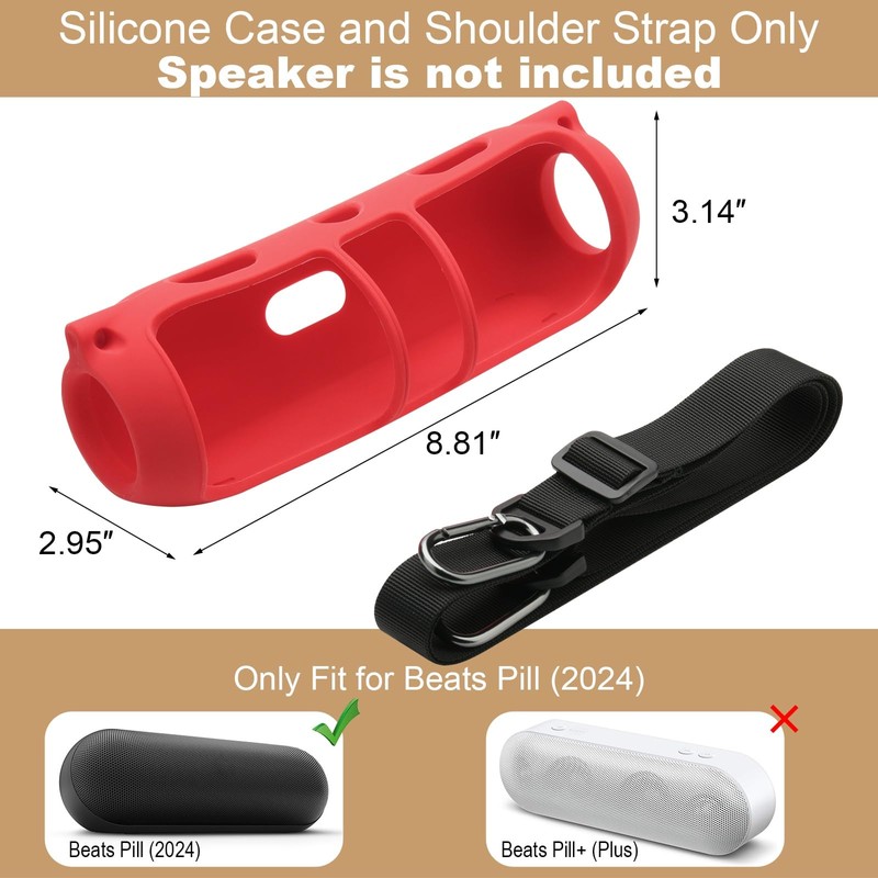 TXEsign Silicone Cover for Beats Pill (2024 Release) Portable Speaker,